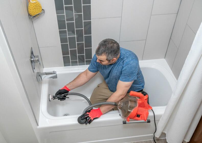 commercial drain cleaning services in action in Lithia